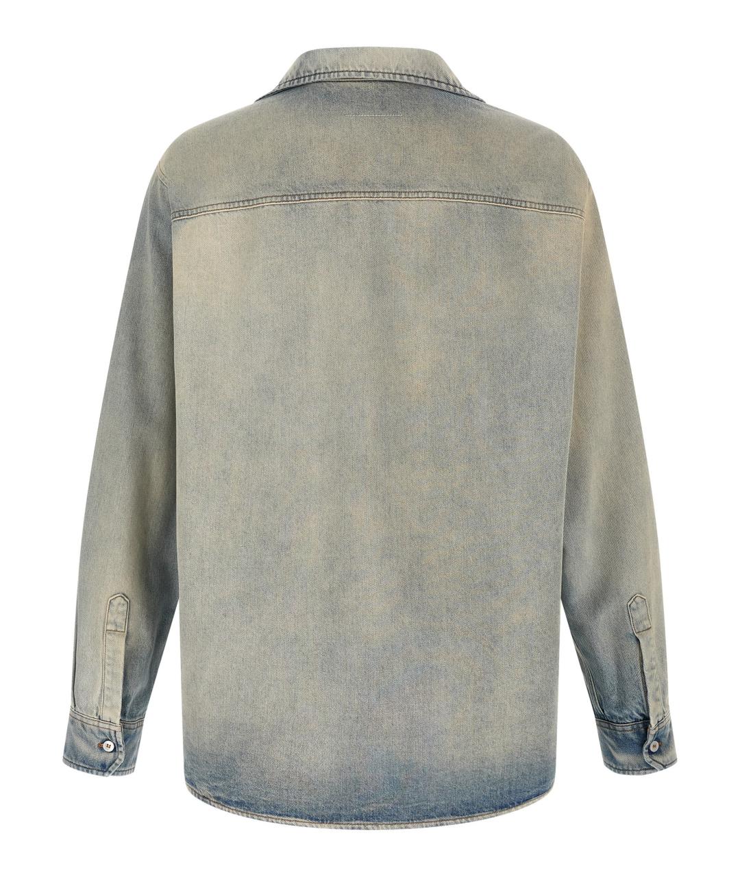 MM6 MAISON MARGIELA Голубая хлопковая кэжуал рубашка, фото 2