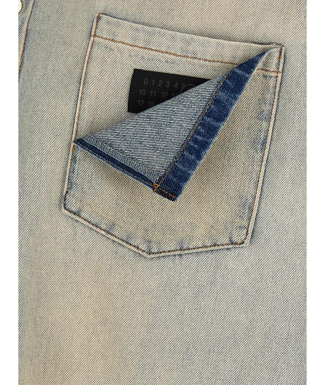 MM6 MAISON MARGIELA Голубая хлопковая кэжуал рубашка, фото 5