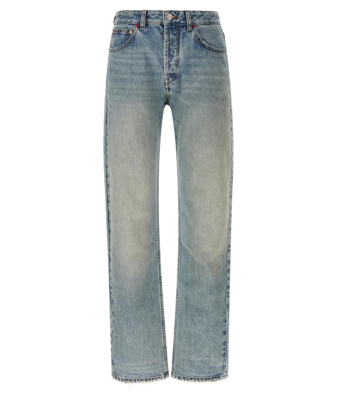ISABEL MARANT Голубые хлопковые прямые джинсы, фото 1