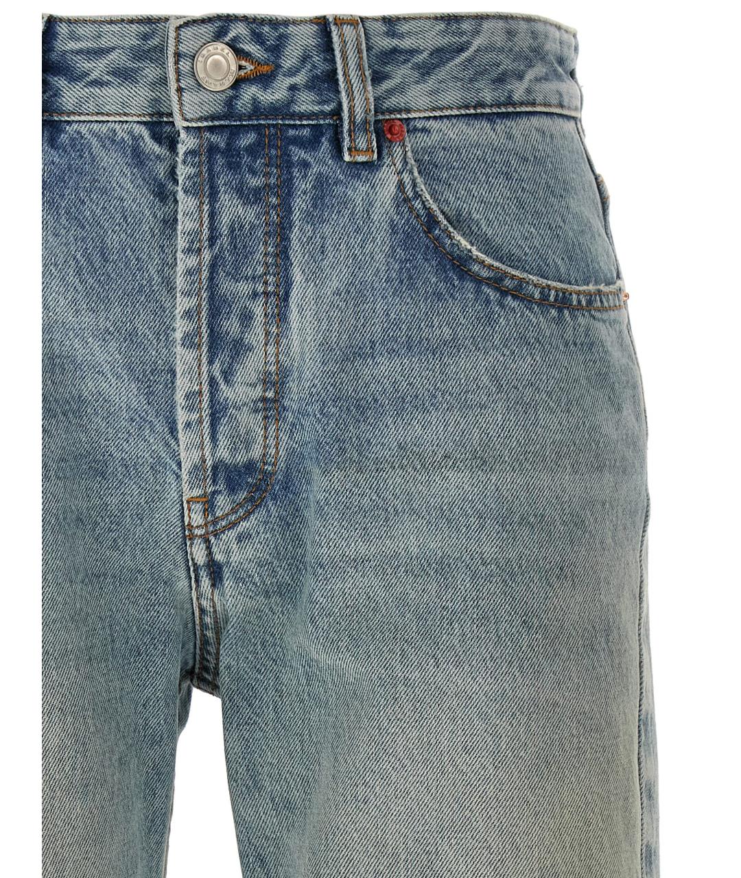 ISABEL MARANT Голубые хлопковые прямые джинсы, фото 3