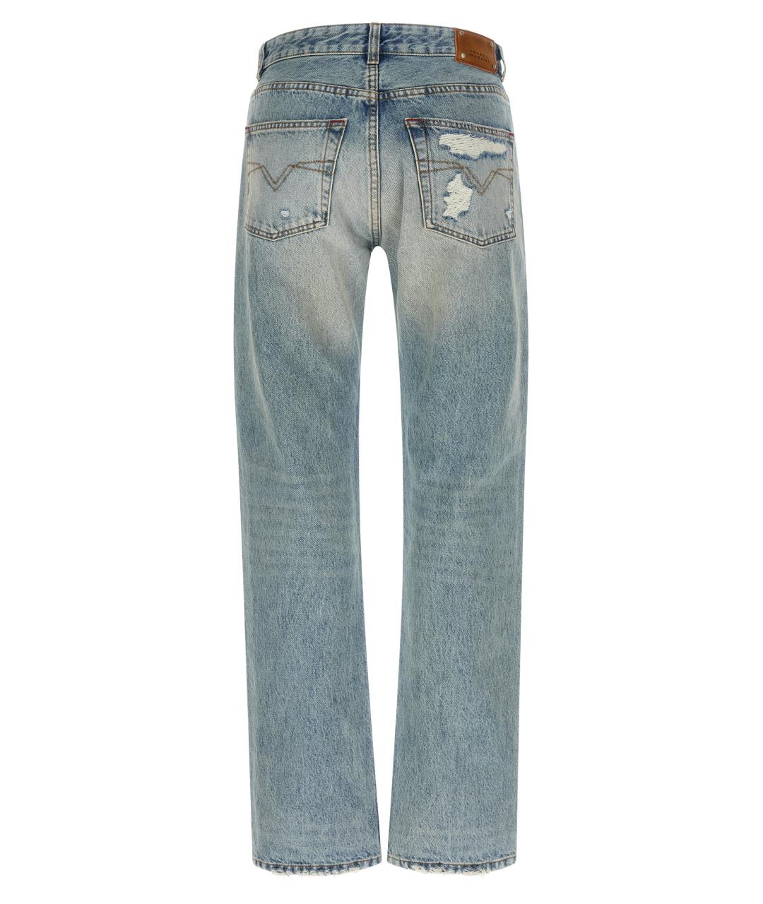 ISABEL MARANT Голубые хлопковые прямые джинсы, фото 2