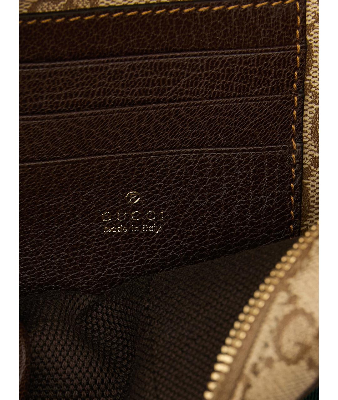 GUCCI Бежевая сумка на плечо из канвы, фото 4