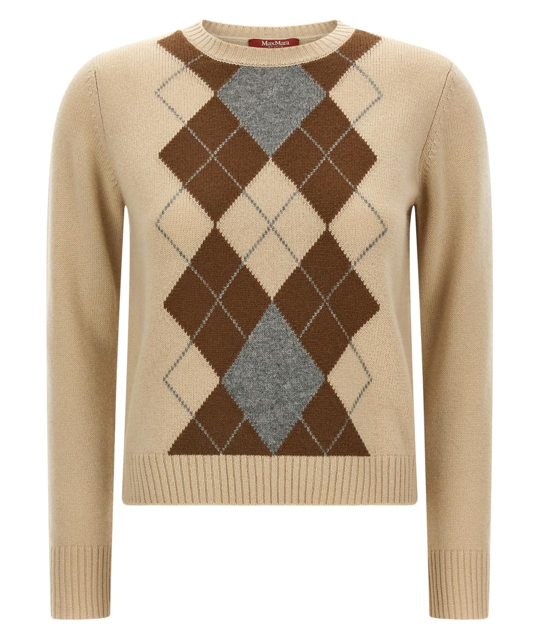 MAX MARA STUDIO Бежевый шерстяной джемпер / свитер, фото 1