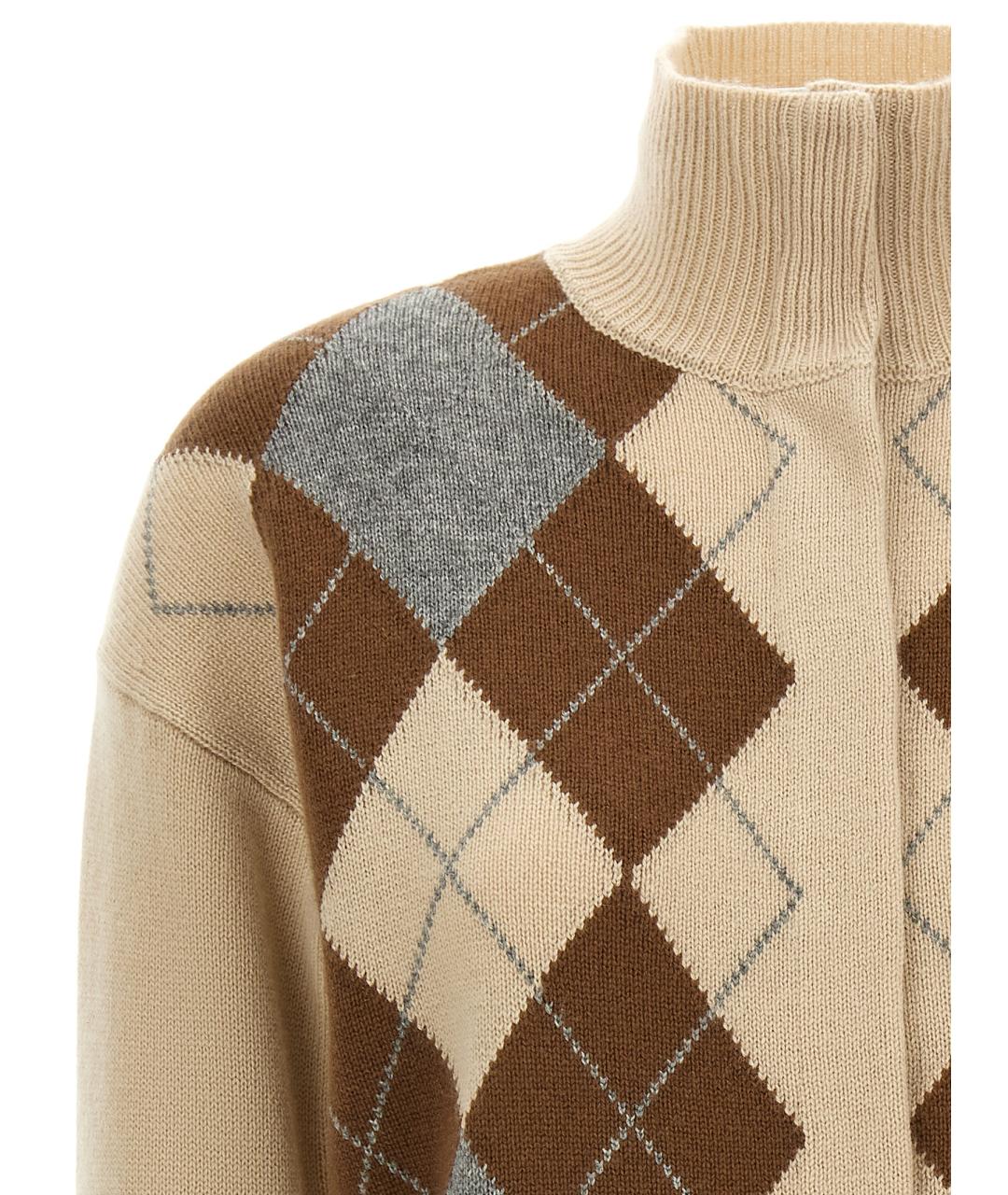 MAX MARA STUDIO Бежевый шерстяной кардиган, фото 3