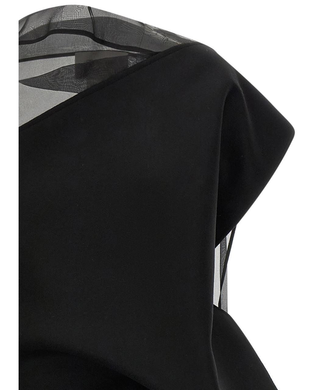 SPORTMAX Черное шерстяное коктейльное платье, фото 3
