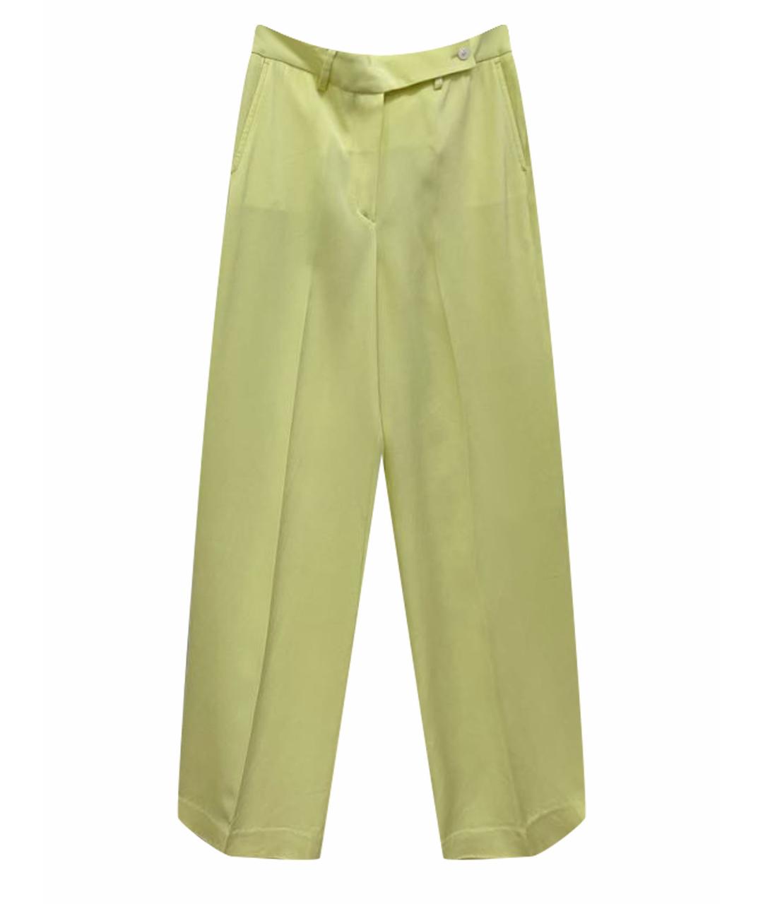 KITON Желтые шелковые брюки широкие, фото 1