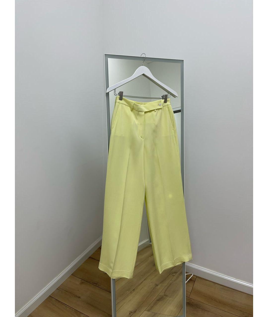 KITON Желтые шелковые брюки широкие, фото 7