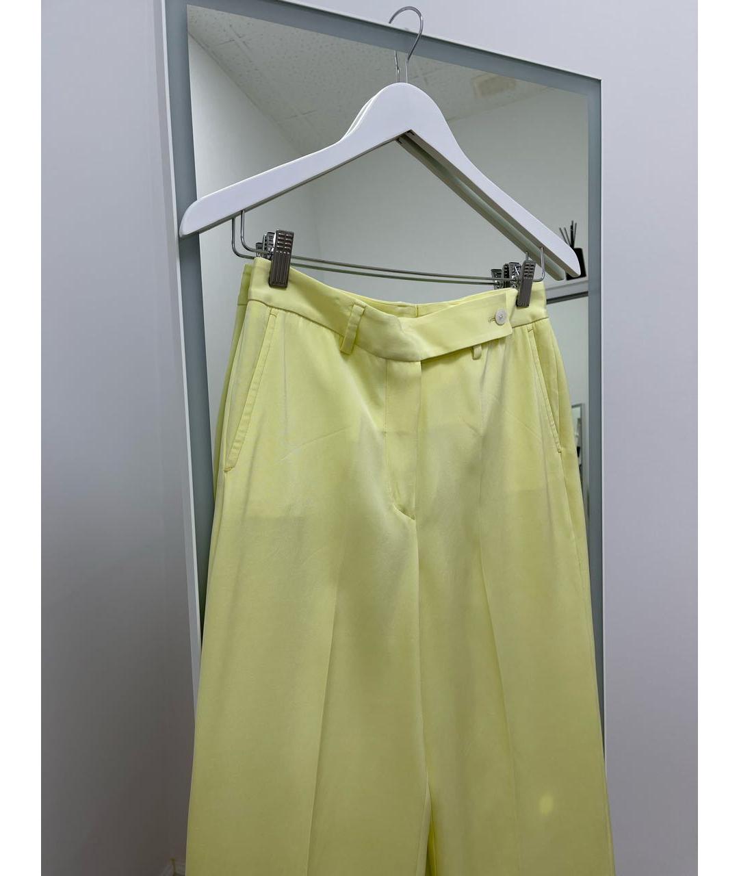 KITON Желтые шелковые брюки широкие, фото 5