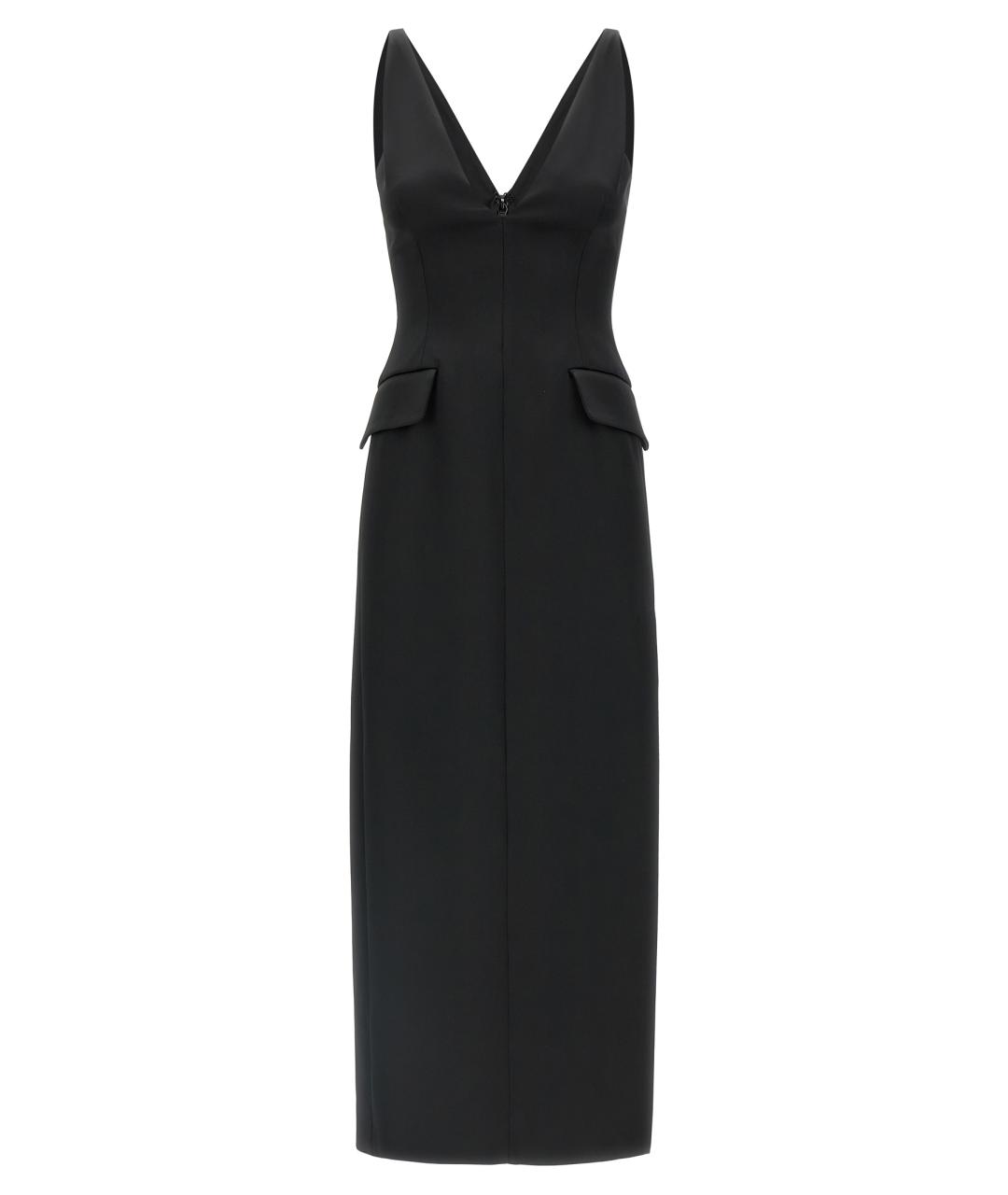 SPORTMAX Черное ацетатное коктейльное платье, фото 1