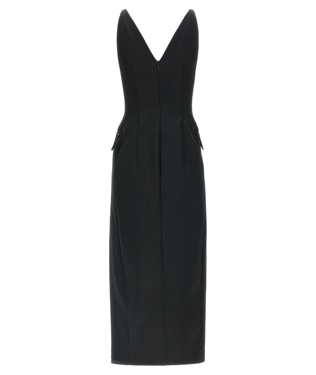 SPORTMAX Черное ацетатное коктейльное платье, фото 2