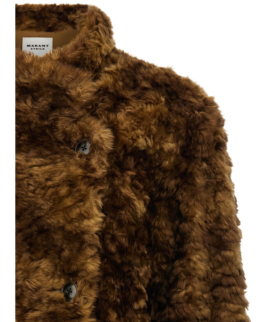 ISABEL MARANT ETOILE Коричневая синтетическая шуба, фото 4