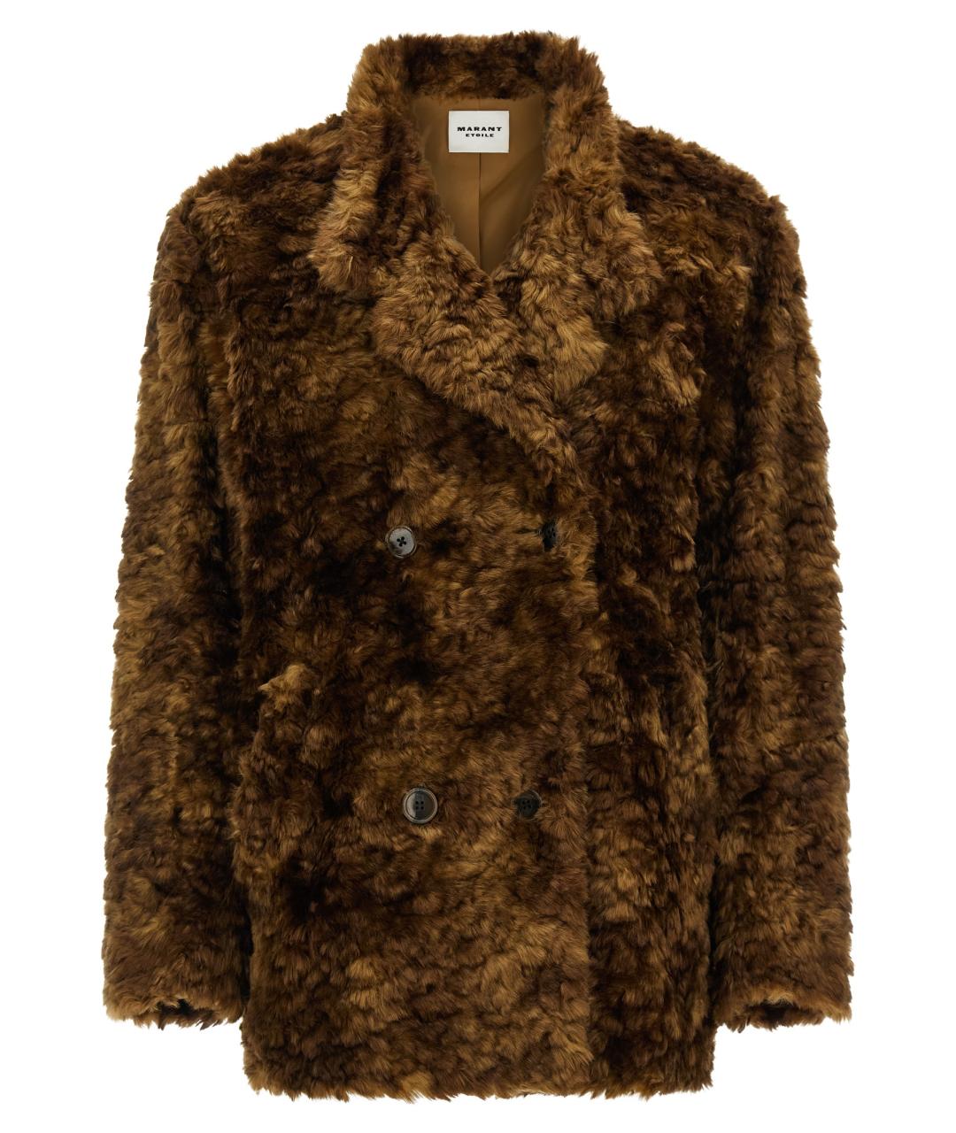 ISABEL MARANT ETOILE Коричневая синтетическая шуба, фото 2
