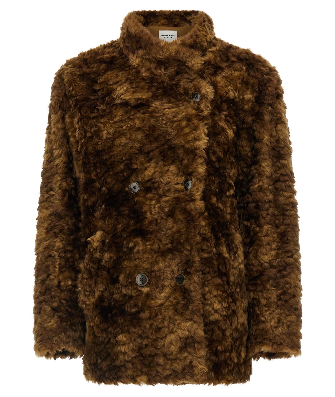 ISABEL MARANT ETOILE Коричневая синтетическая шуба, фото 1
