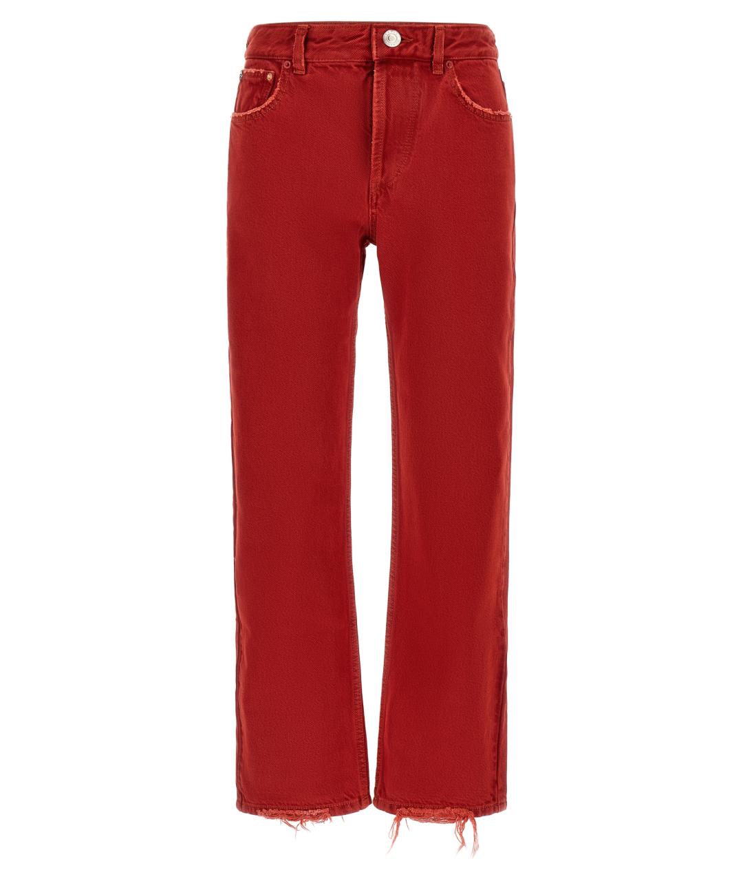 ISABEL MARANT Красные хлопковые прямые джинсы, фото 1