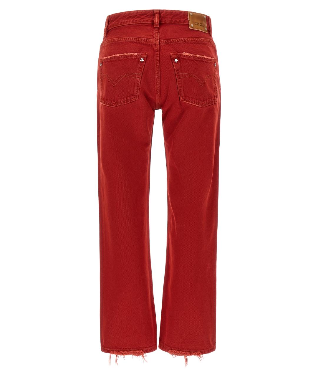 ISABEL MARANT Красные хлопковые прямые джинсы, фото 2