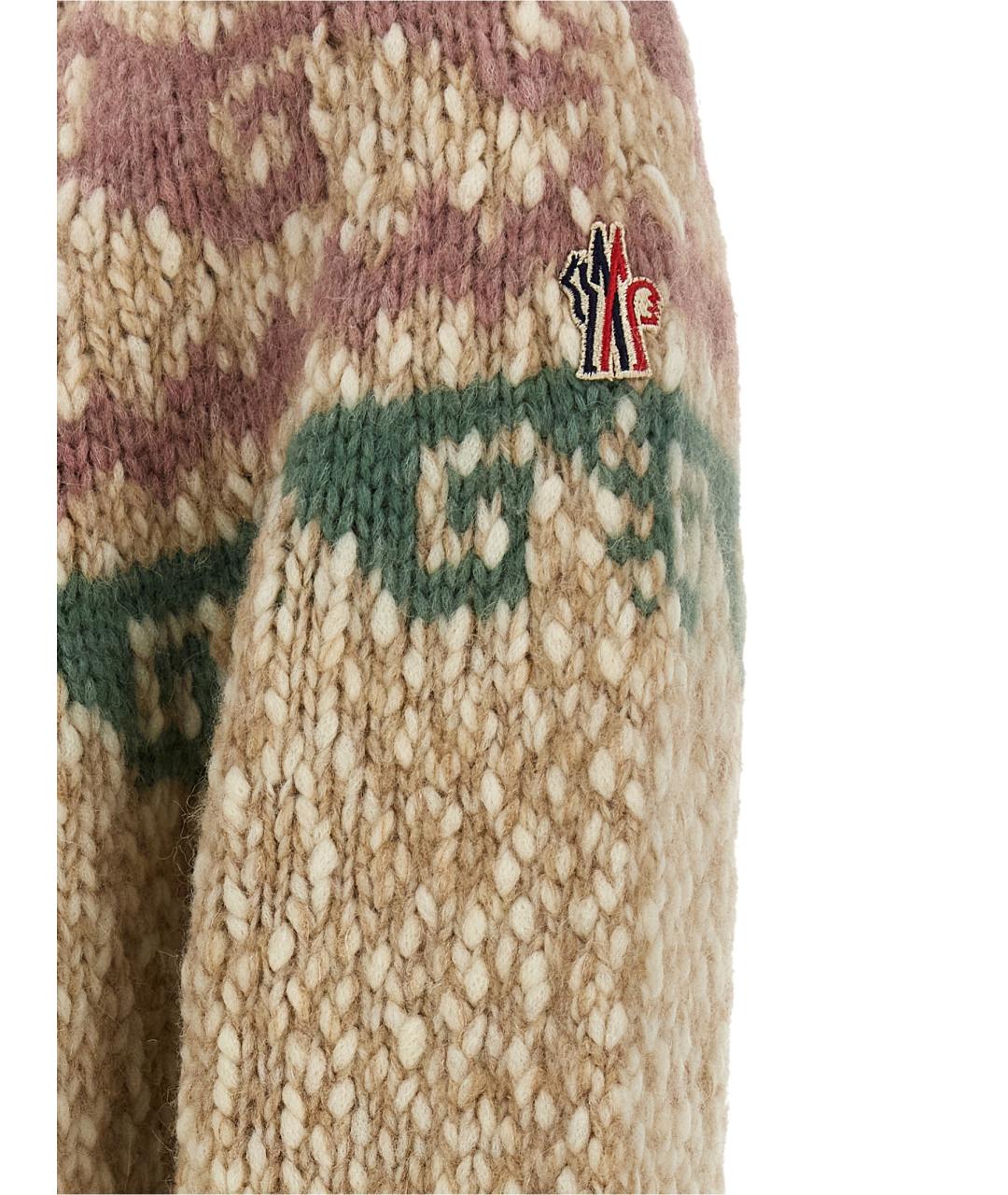 MONCLER GRENOBLE Бежевый шерстяной джемпер / свитер, фото 5