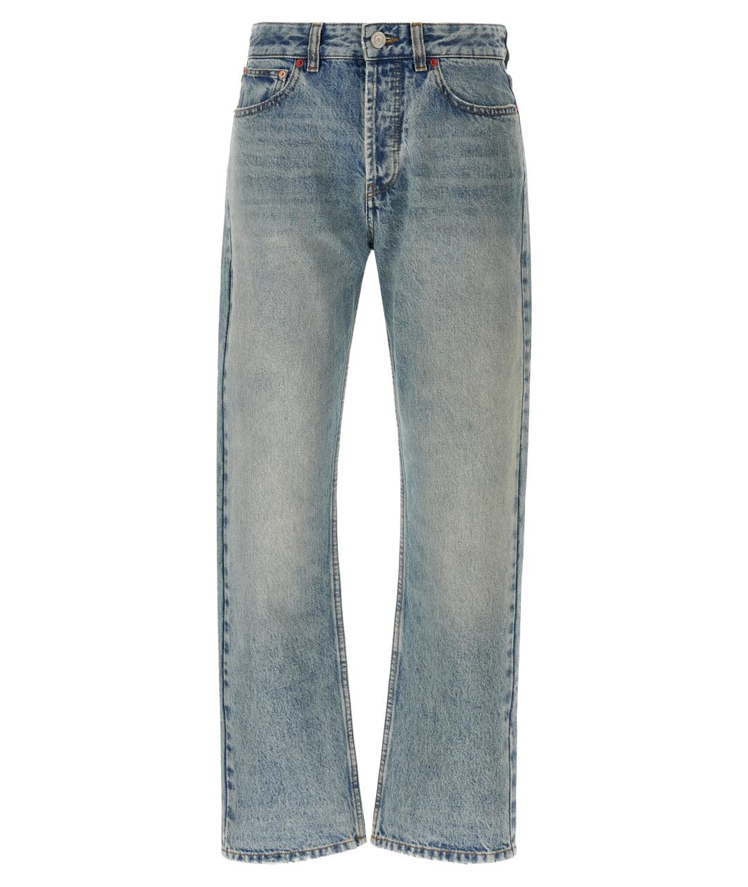 ISABEL MARANT Голубые хлопковые прямые джинсы, фото 1