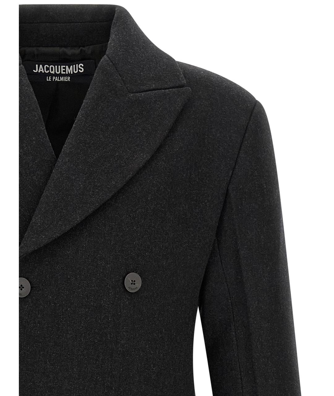 JACQUEMUS Серое шерстяное пальто, фото 3