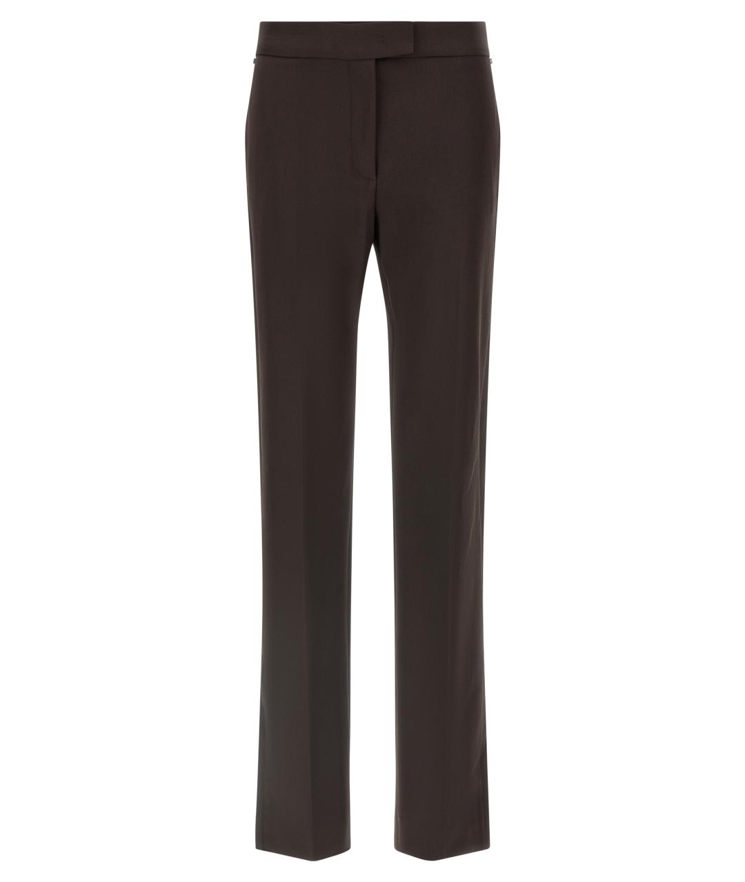 SPORTMAX Коричневые шерстяные прямые брюки, фото 1