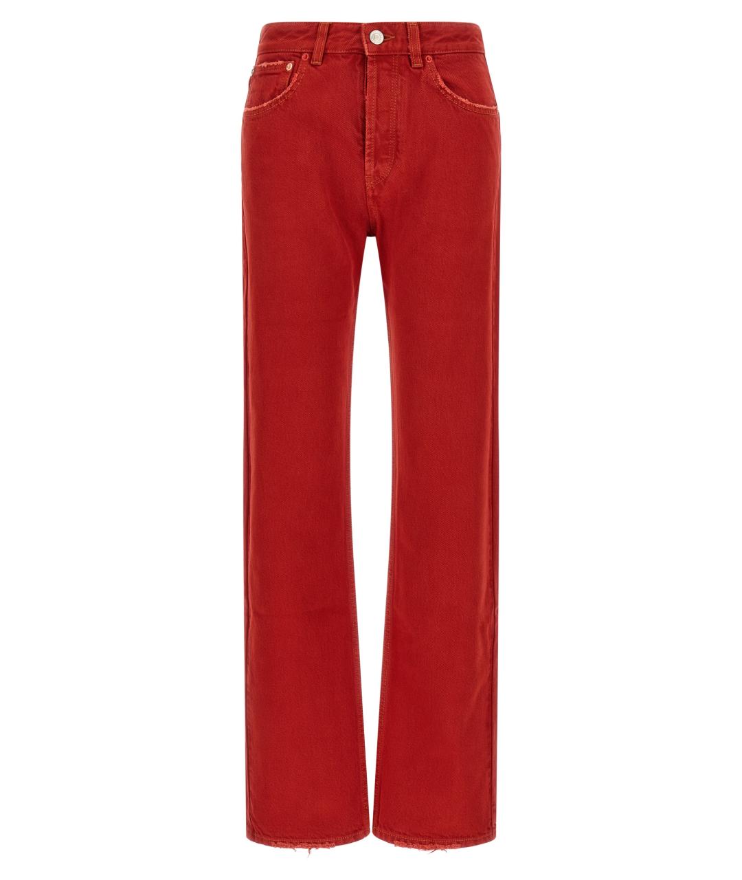 ISABEL MARANT Красные хлопковые прямые джинсы, фото 1