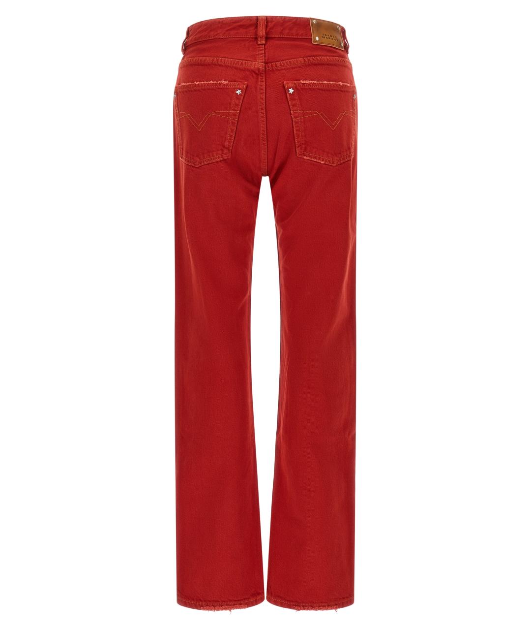 ISABEL MARANT Красные хлопковые прямые джинсы, фото 2