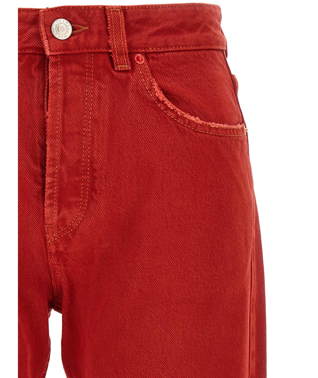 ISABEL MARANT Красные хлопковые прямые джинсы, фото 4