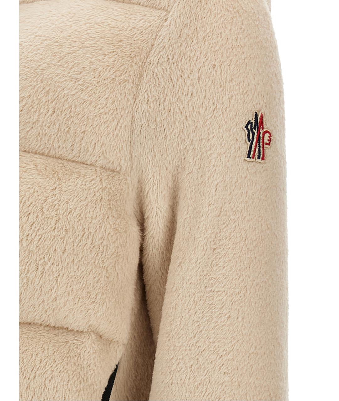 MONCLER GRENOBLE Бежевая полиэстеровая куртка, фото 4