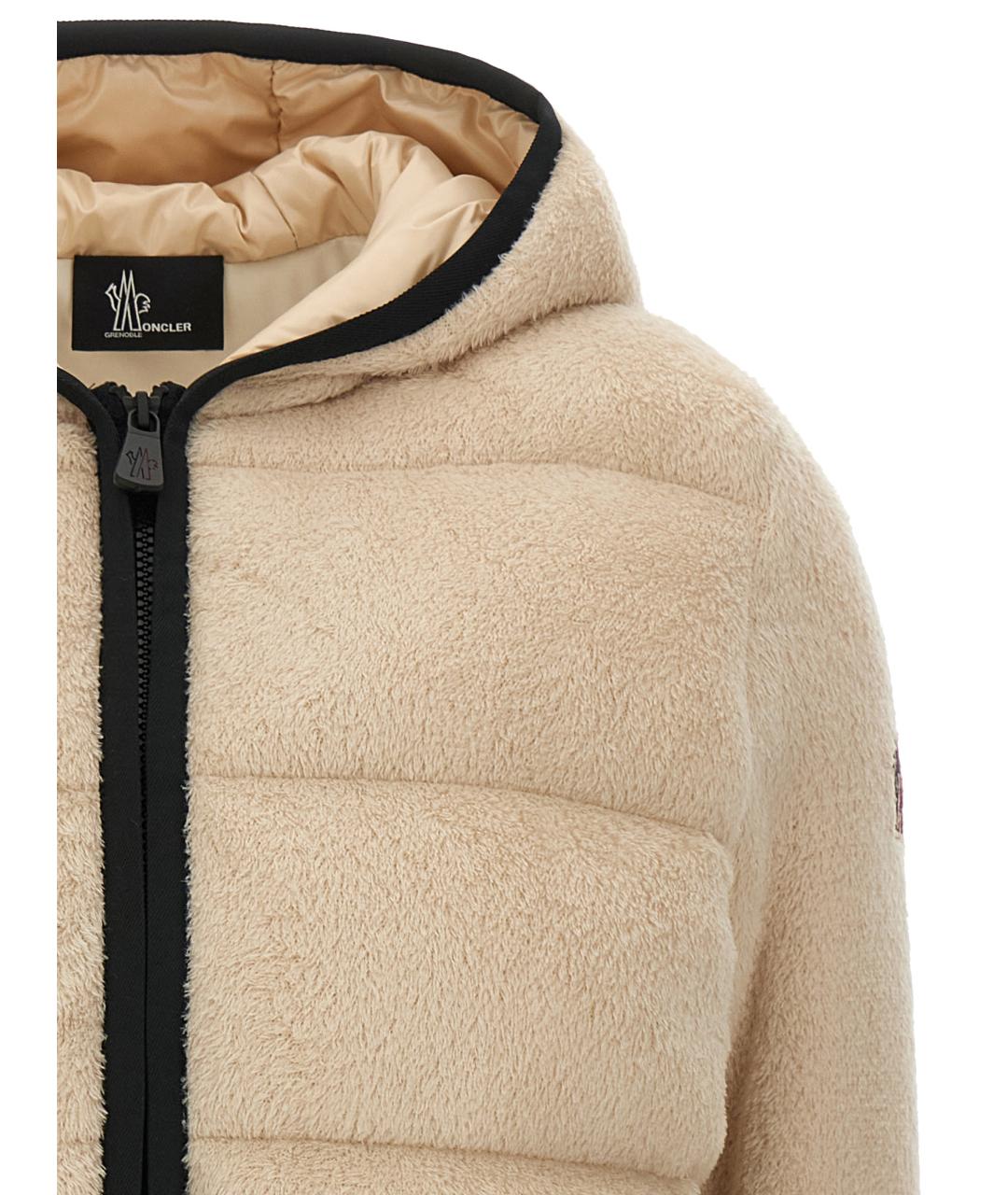 MONCLER GRENOBLE Бежевая полиэстеровая куртка, фото 3
