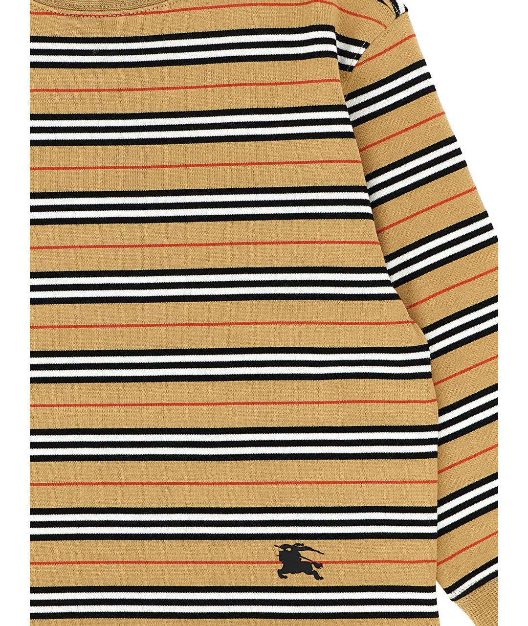 BURBERRY Бежевая хлопковая детская футболка, фото 3