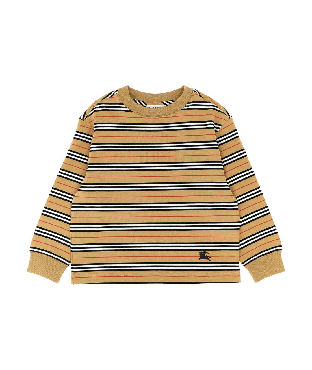 BURBERRY Бежевая хлопковая детская футболка, фото 4
