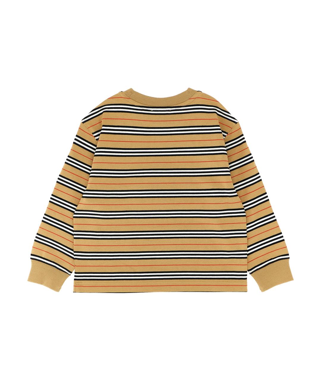 BURBERRY Бежевая хлопковая детская футболка, фото 2