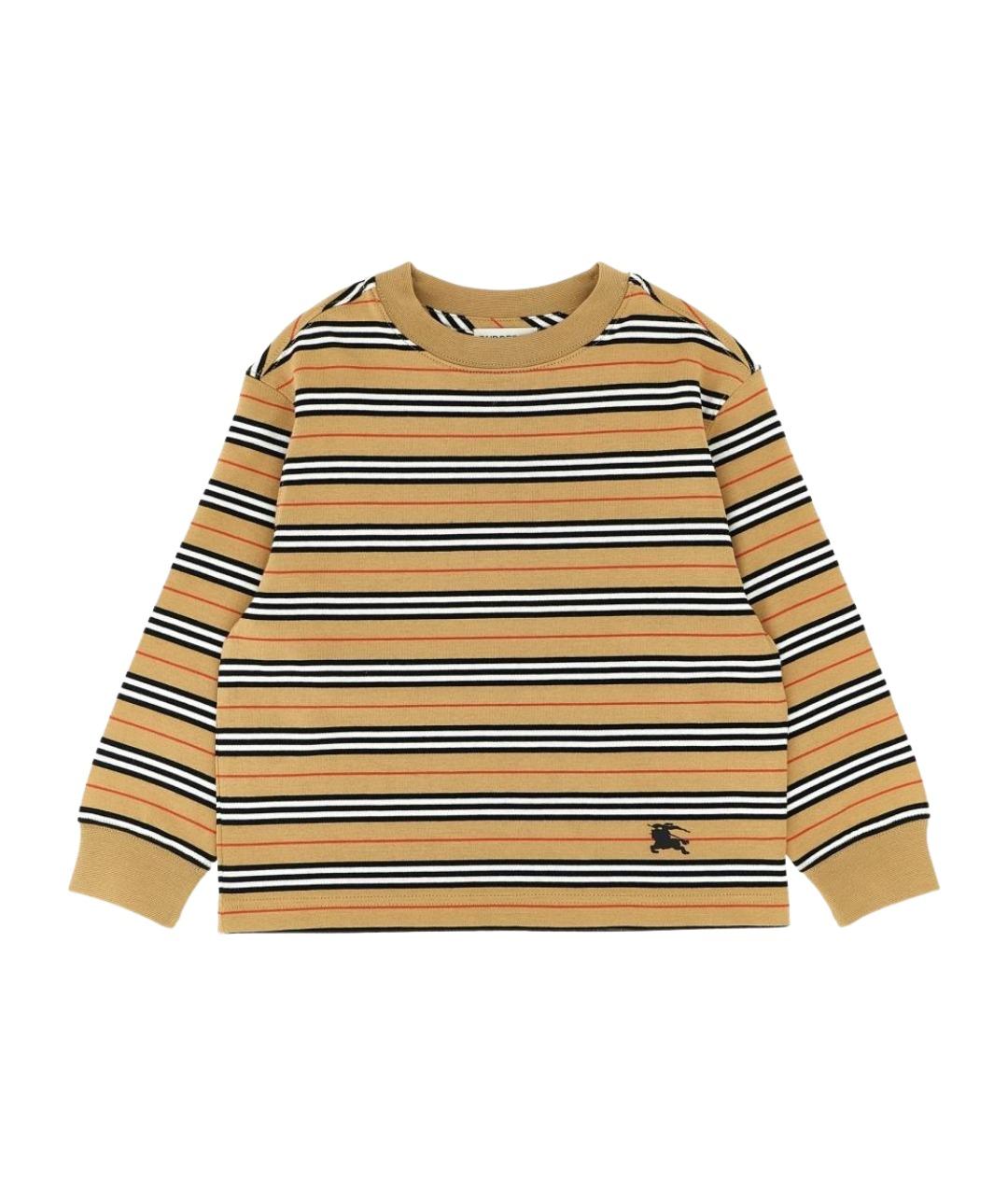 BURBERRY Бежевая хлопковая детская футболка, фото 1
