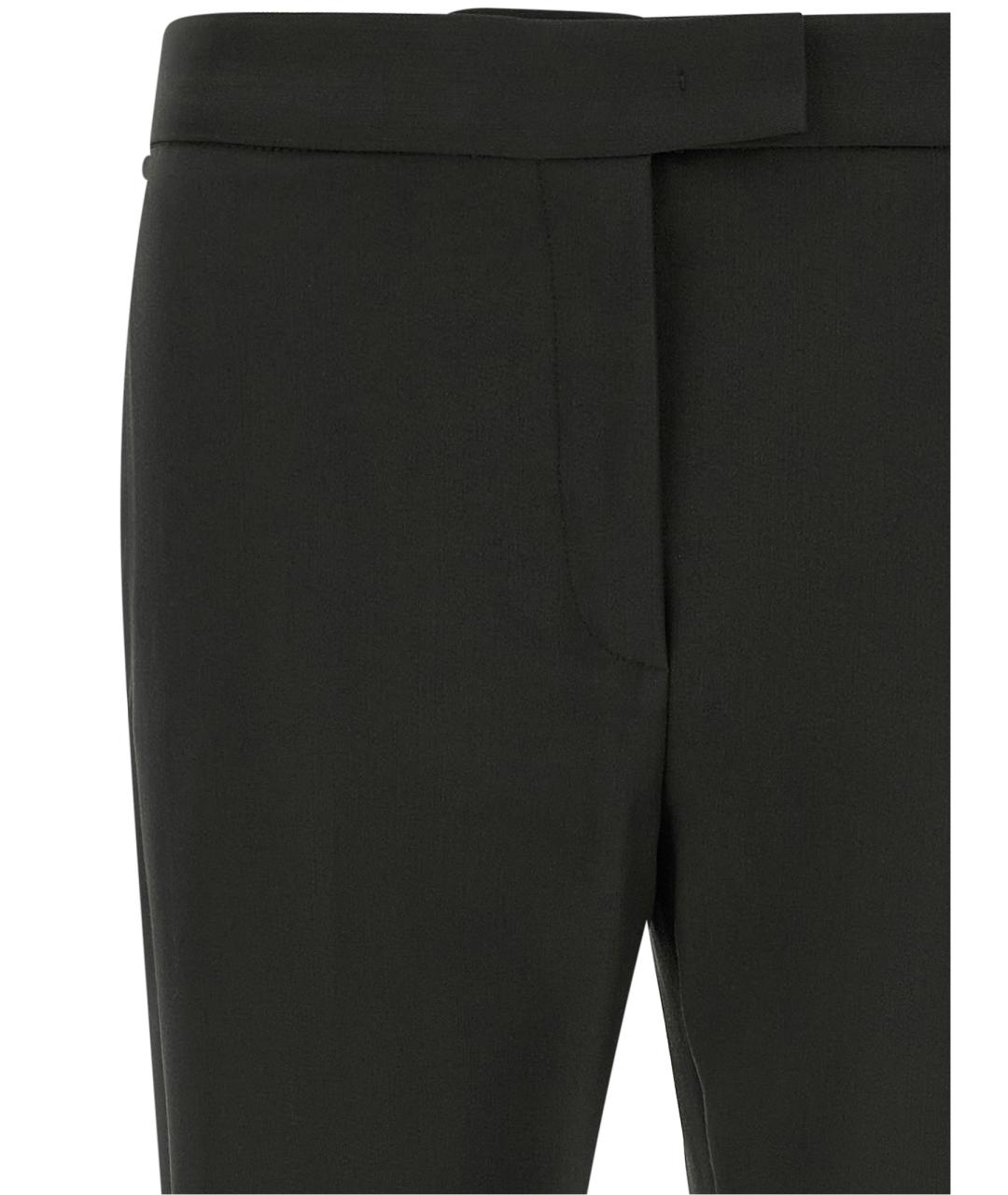 SPORTMAX Черные шерстяные прямые брюки, фото 3