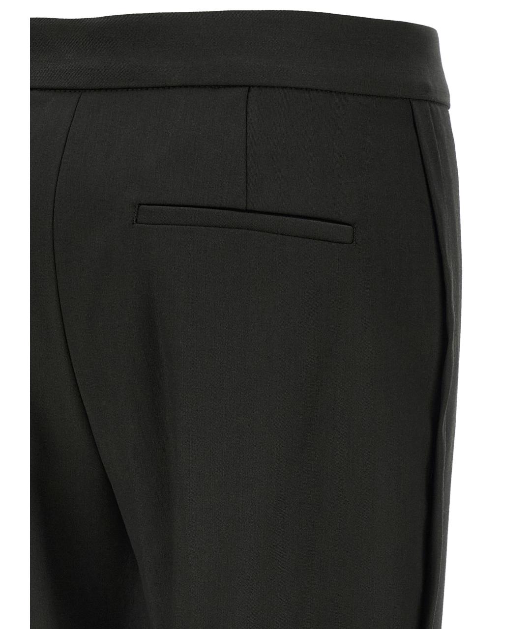 SPORTMAX Черные шерстяные прямые брюки, фото 4