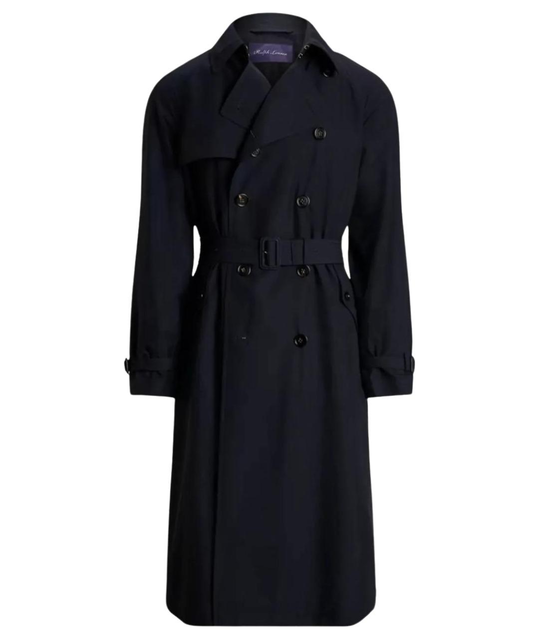 RALPH LAUREN PURPLE LABEL Темно-синий полиэстеровый тренч/плащ, фото 1