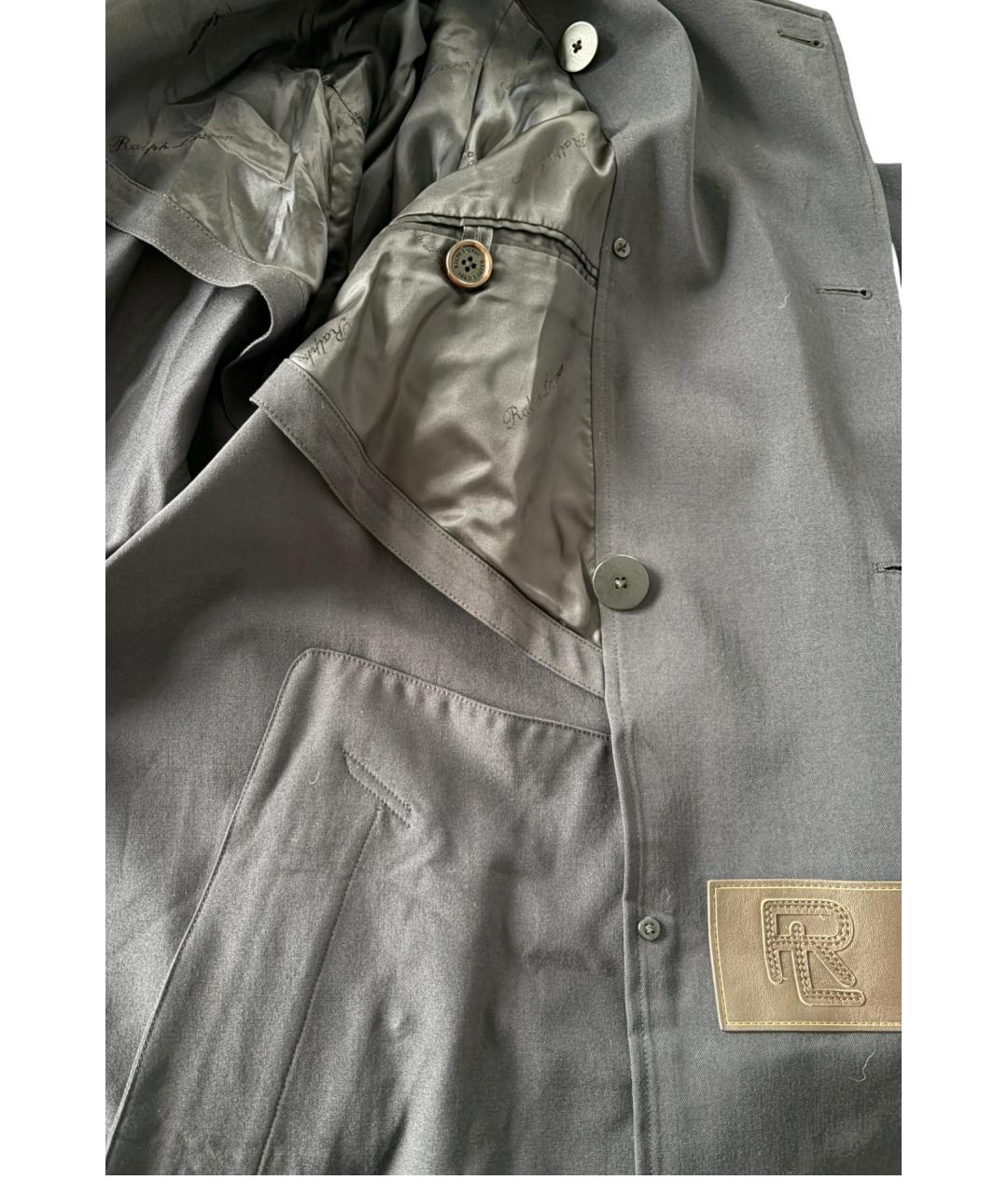 RALPH LAUREN PURPLE LABEL Темно-синий полиэстеровый тренч/плащ, фото 5