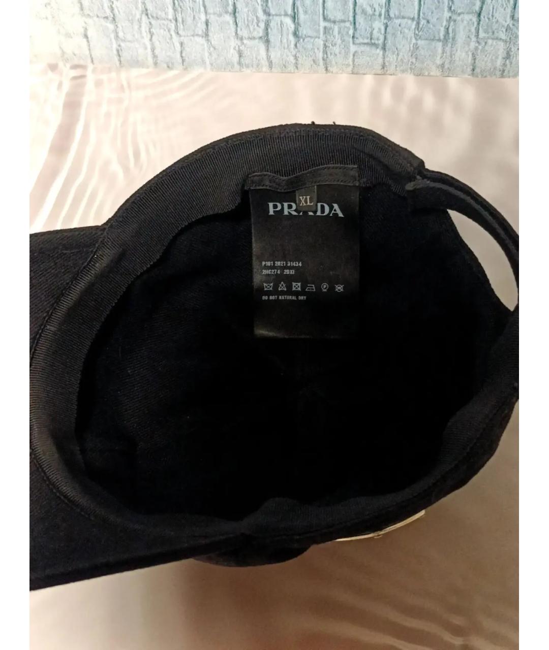 PRADA Черная хлопковая кепка/бейсболка, фото 4