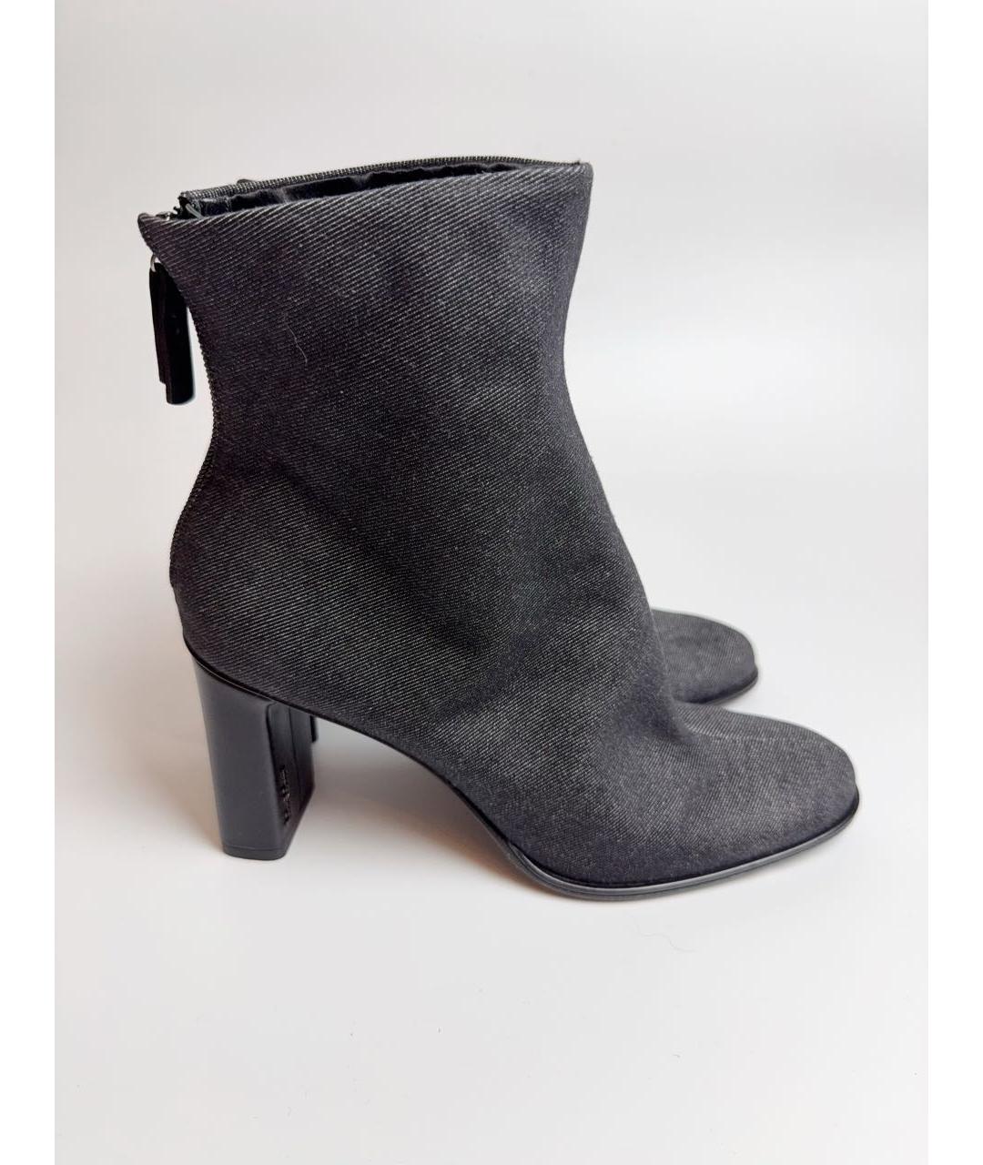 MAX MARA Темно-синие текстильные ботильоны, фото 8