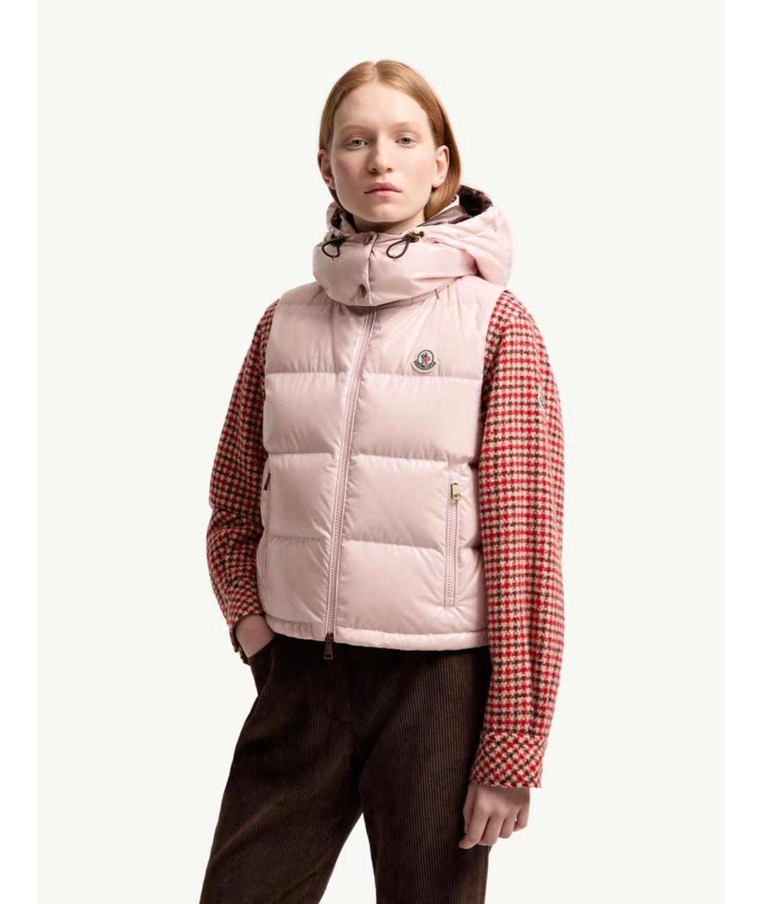 MONCLER Розовый жилет, фото 4