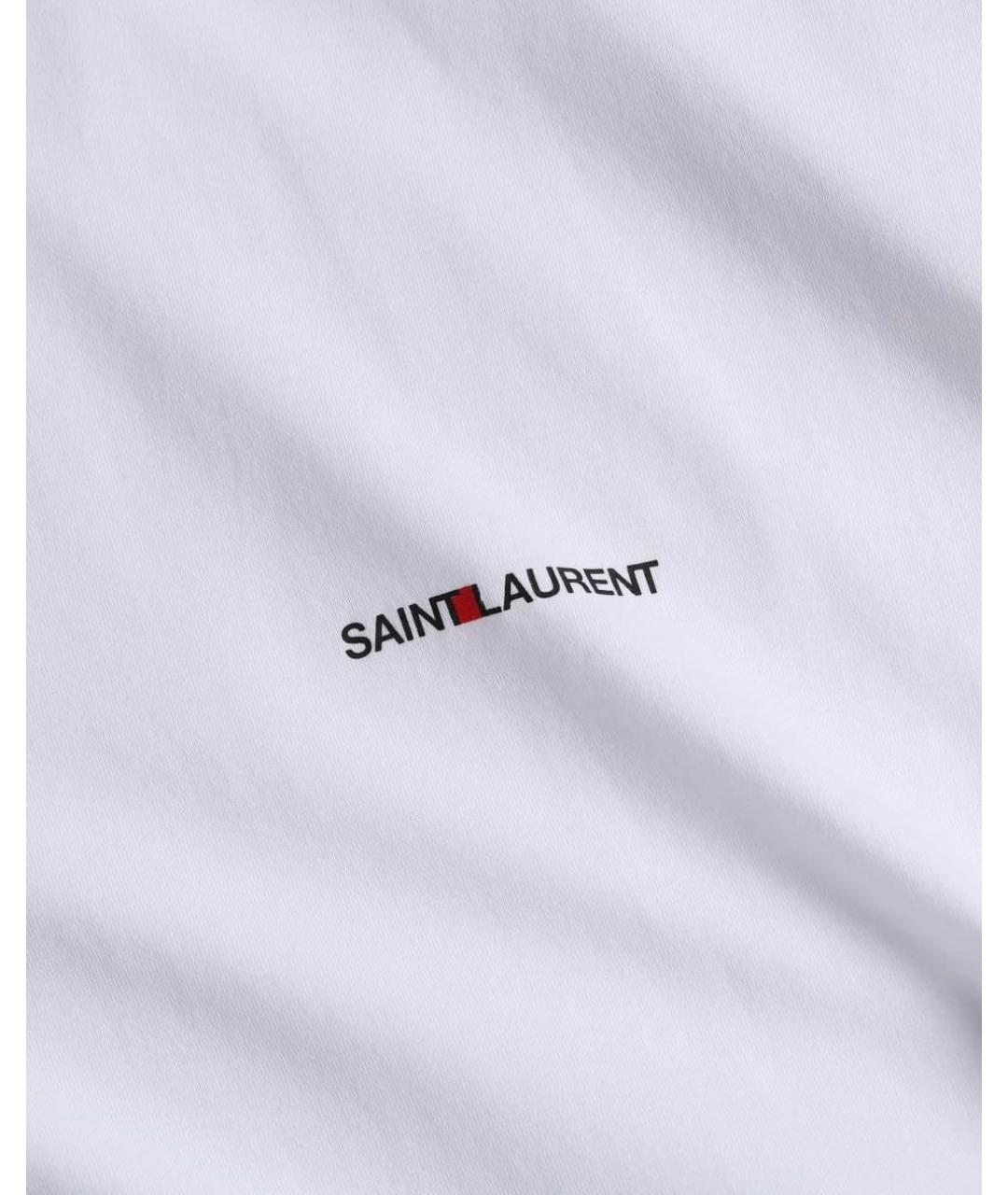 SAINT LAURENT Белая хлопковая футболка, фото 8