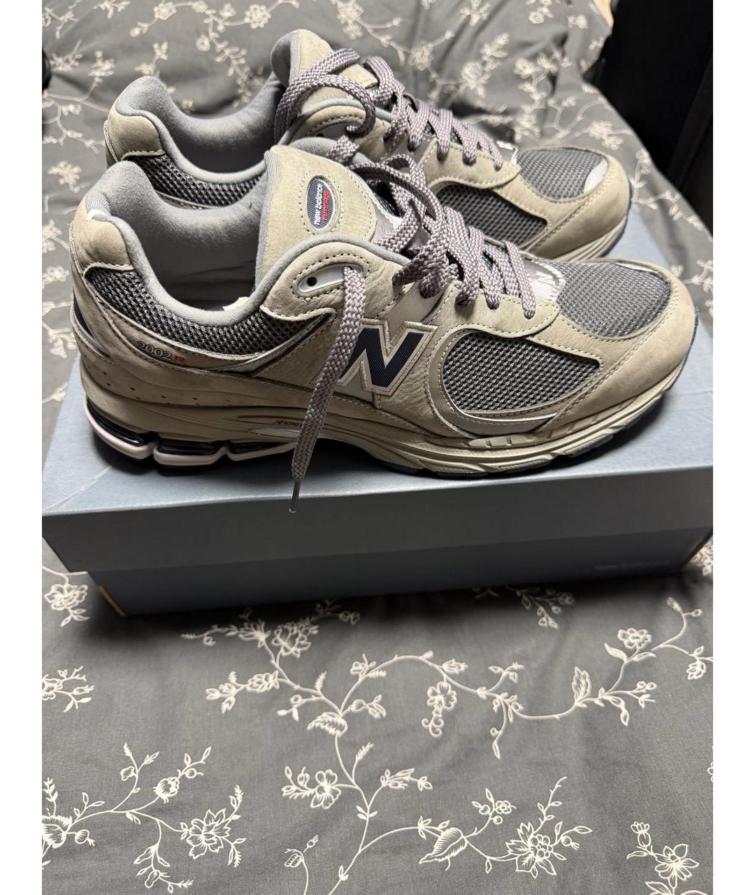 NEW BALANCE Серые нубуковые низкие кроссовки / кеды, фото 3