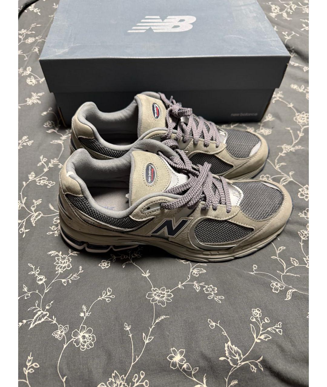 NEW BALANCE Серые нубуковые низкие кроссовки / кеды, фото 2