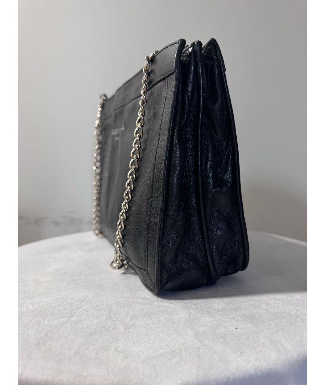 BALENCIAGA Черная кожаная сумка через плечо, фото 2