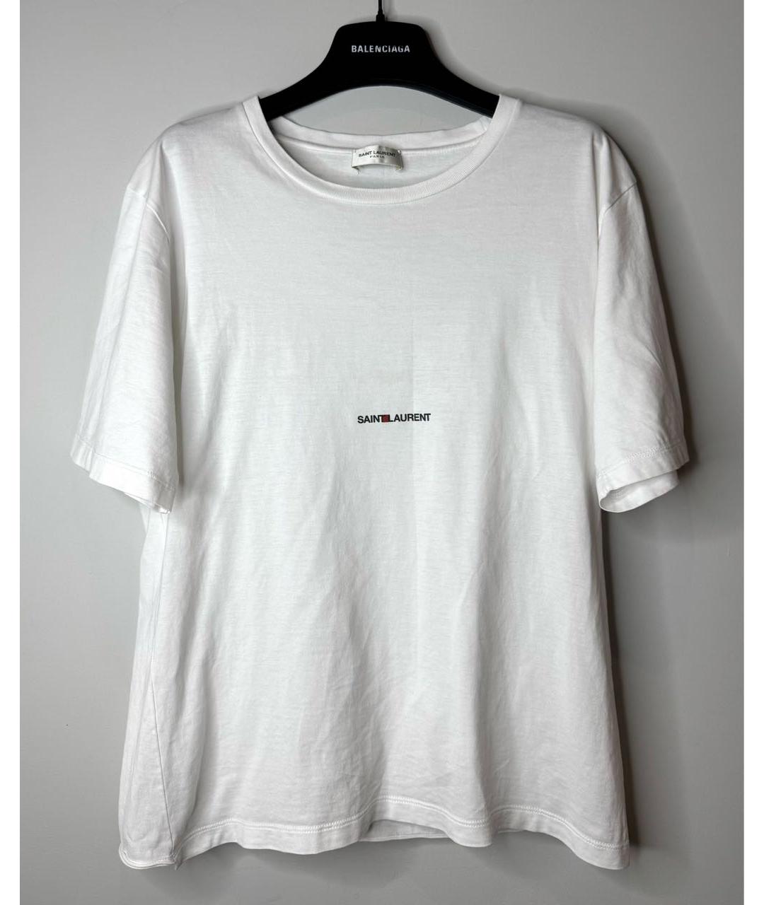 SAINT LAURENT Белая хлопковая футболка, фото 2