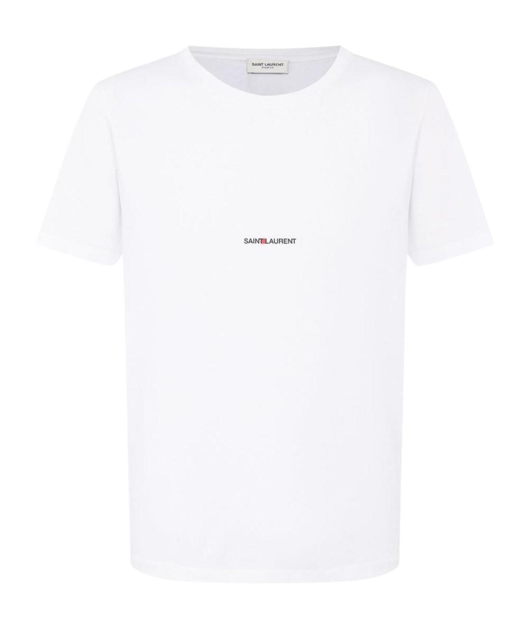SAINT LAURENT Белая хлопковая футболка, фото 1