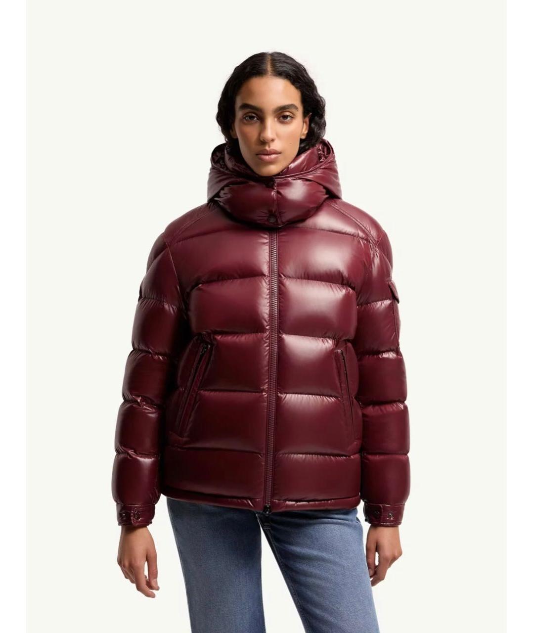 MONCLER Бордовая куртка, фото 2