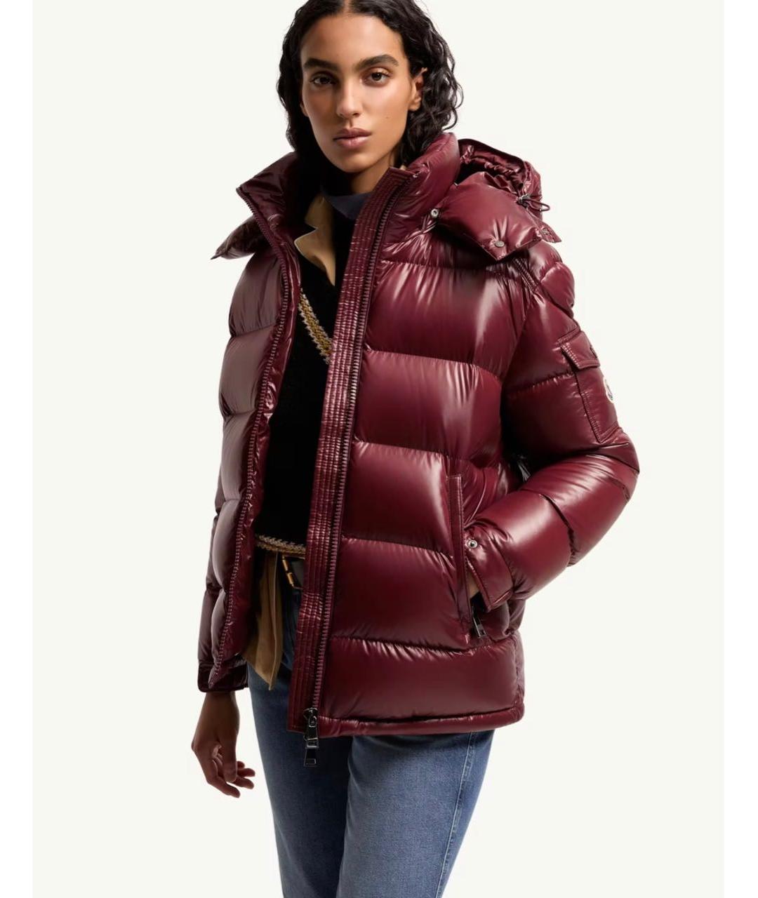 MONCLER Бордовая куртка, фото 4