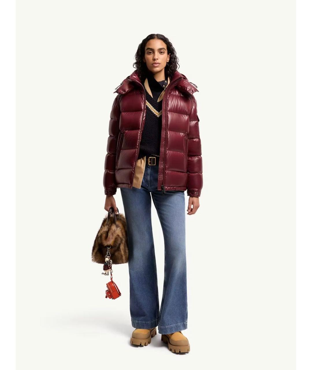 MONCLER Бордовая куртка, фото 5