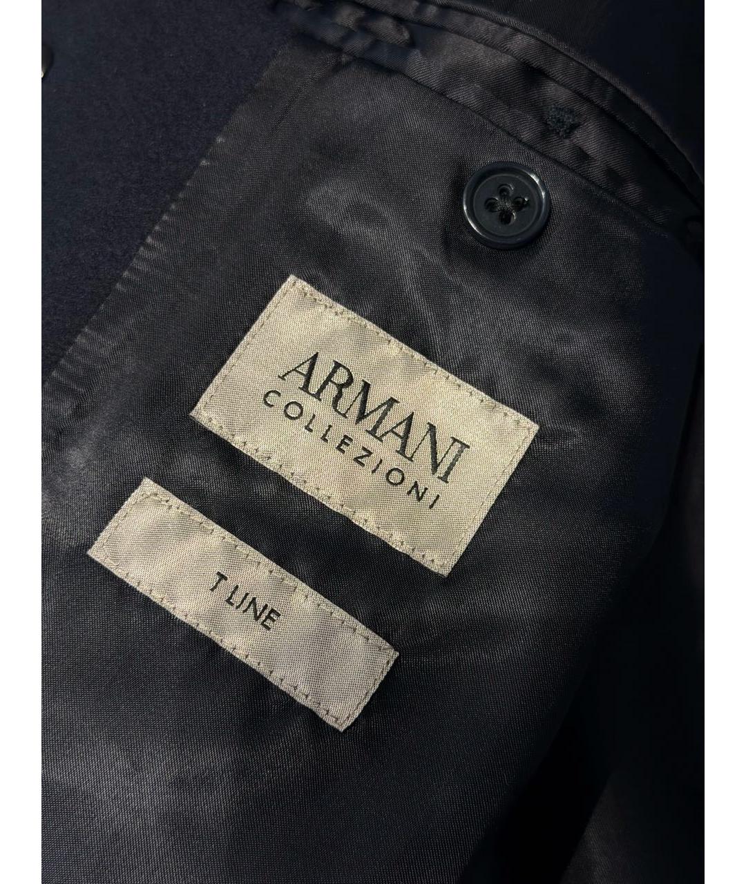 ARMANI COLLEZIONI Темно-синее шерстяное пальто, фото 3