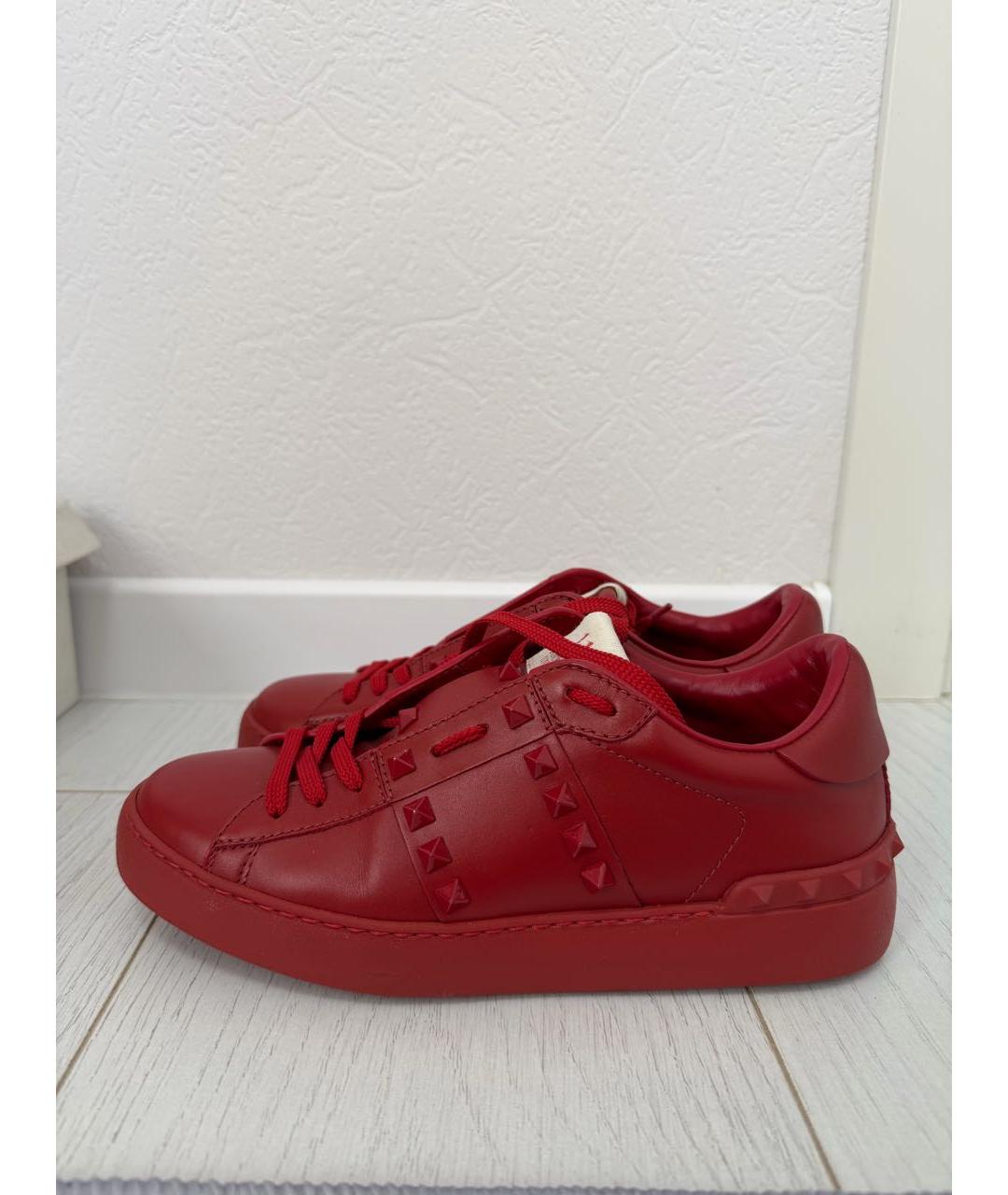 VALENTINO Красные кожаные кеды, фото 5